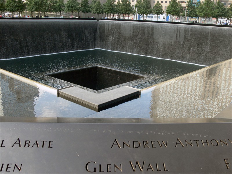 9-11 memorial where one of the twin towers used to be